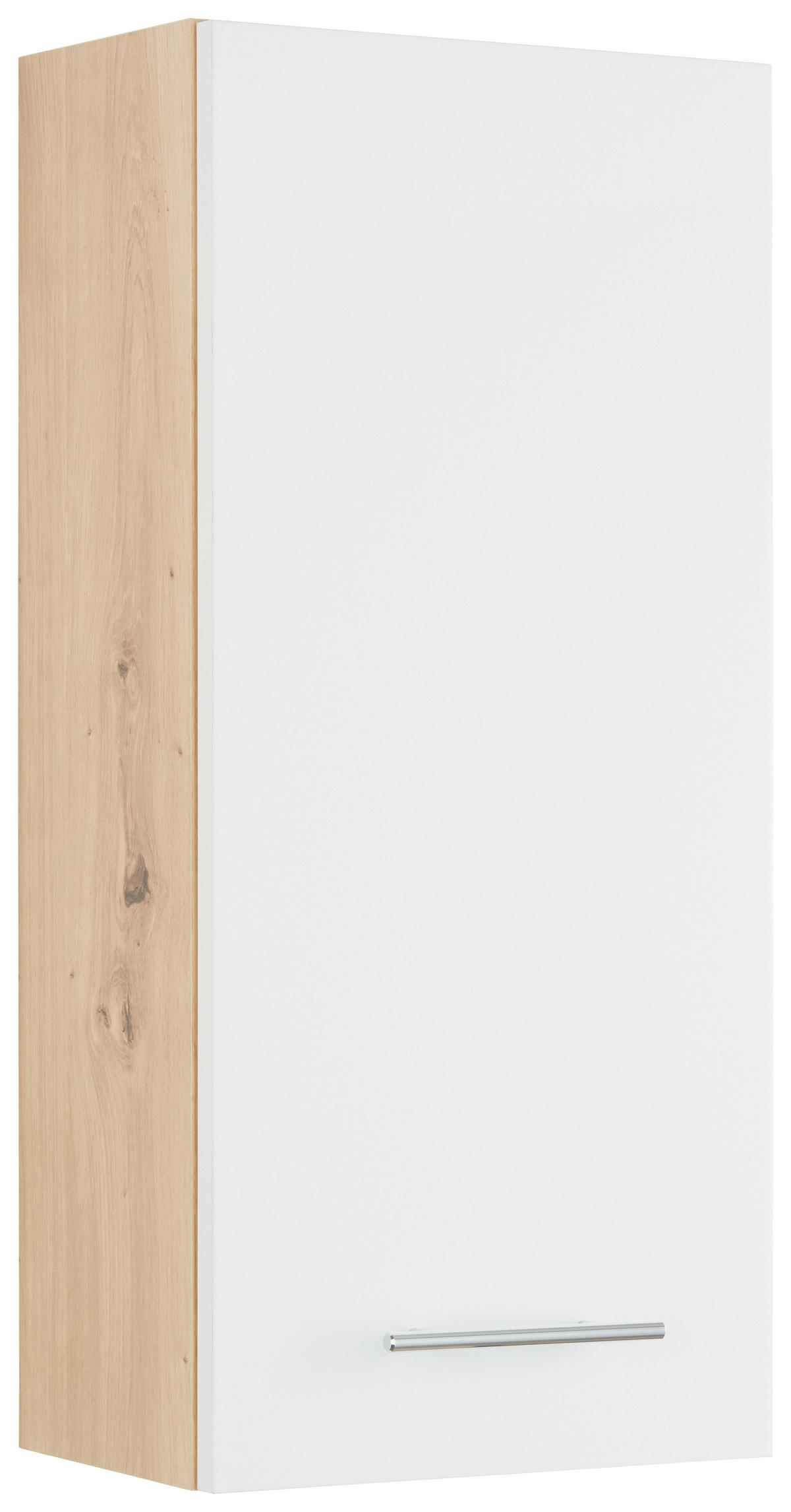 Dulap suspendat SANTINO II - alb/culoare lemn stejar, Modern, material pe bază de lemn (32,5/70/20,5cm) - Mömax