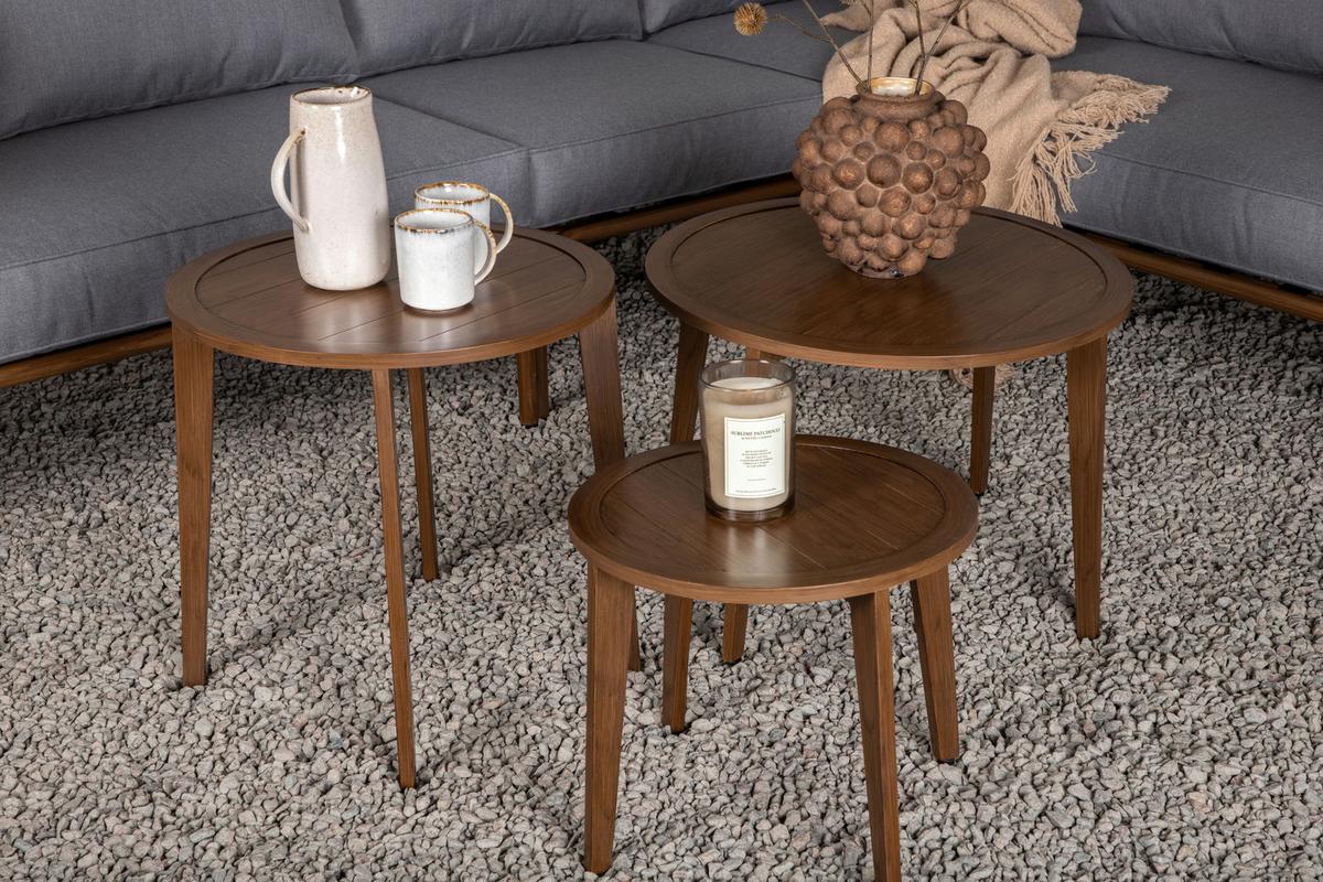 Dining-Loungeset Roxo ca. 283x221 cm Grau - Braun/Grau, KONVENTIONELL, Textil/Metall - Gardenson