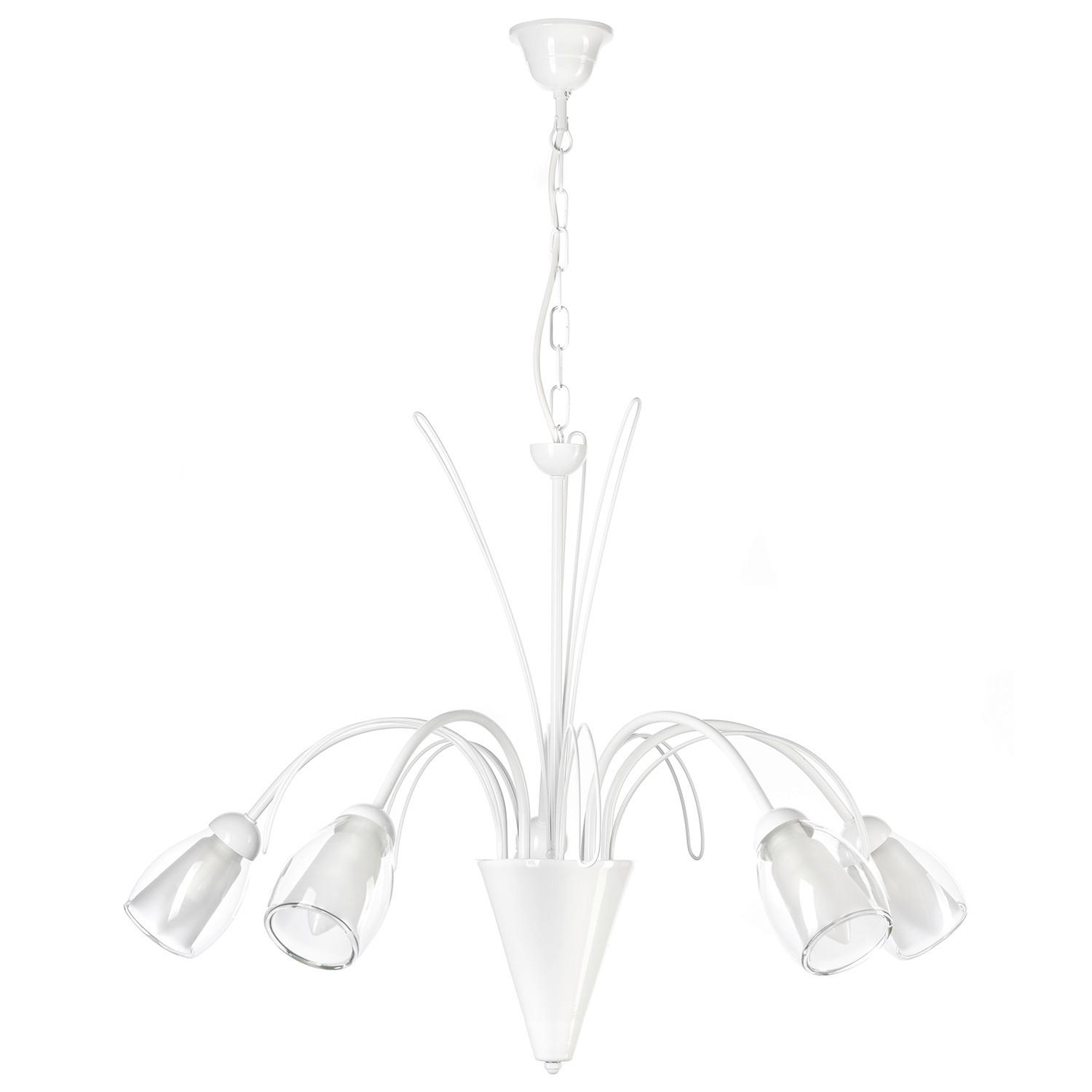Csillár 4802/5v Antron - fehér, Konventionell, üveg/fém (70/70/100cm)