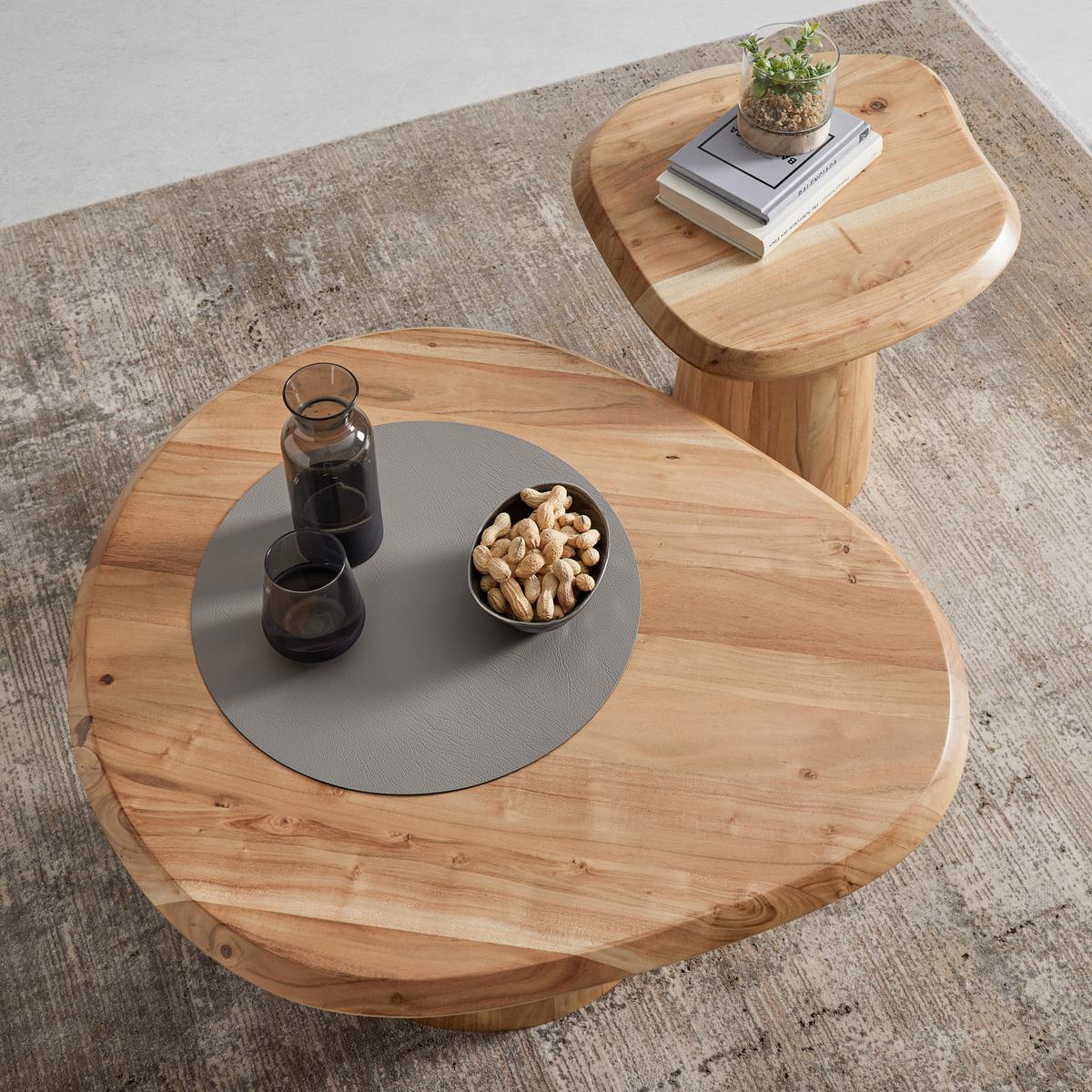 COUCHTISCHSET TREE -TREND- - Akaziefarben, Modern, Holz (80/55/40/45/80/55cm) - Premium Living