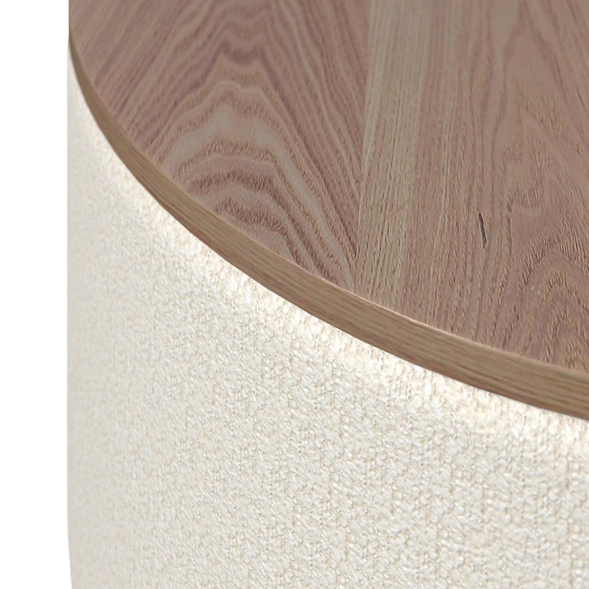 Couchtisch mit Stauraum Elliot Bouclé Weiß - Naturfarben/Weiß, MODERN, Holz/Holzwerkstoff (70/35cm) - Bessagi Home