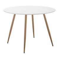 Jedilna Miza John, Bela, Ø 110 Cm - barve hrasta/bela, Moderno, kovina/les (110/110/76cm) - Bessagi Home