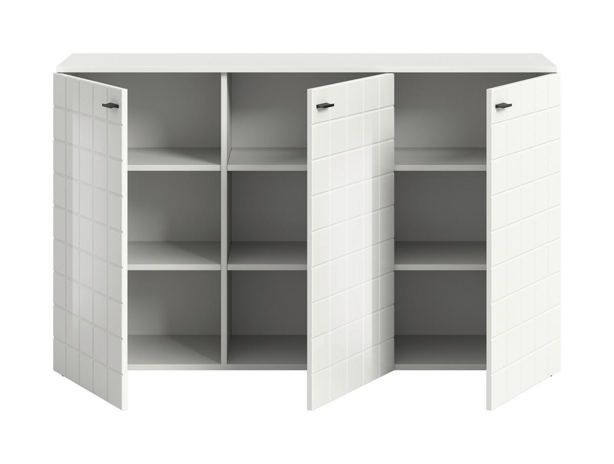 Comodă cu uși MONTE - alb lucios intens, Design, material pe bază de lemn (138/87/37cm) - Modern Living