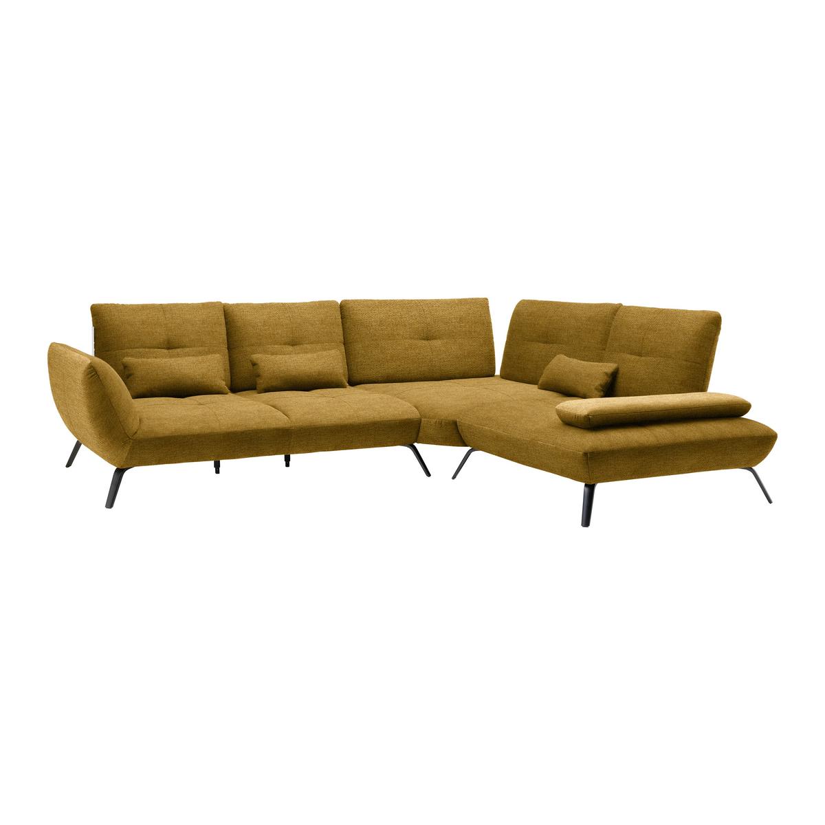 Wohnlandschaft Trendy Senfgelb - Senfgelb/Schwarz, MODERN, Holzwerkstoff/Textil (310/93/250cm) - Premium Living