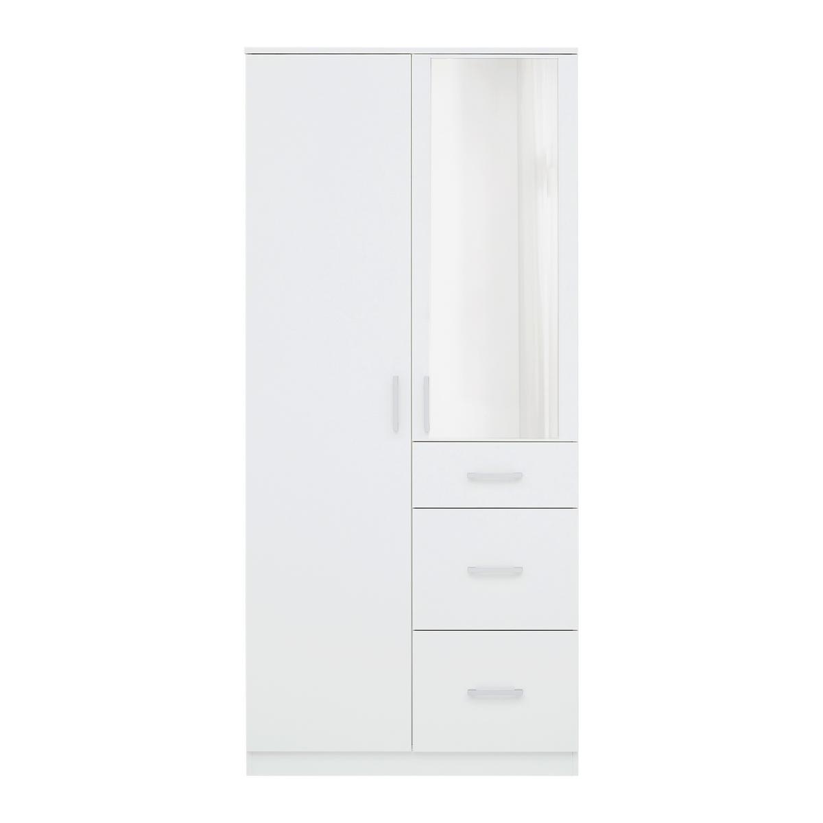 Drehtürenschrank Lasse Weiß - Weiß, KONVENTIONELL, Holz (90/196/55cm) - Mömax