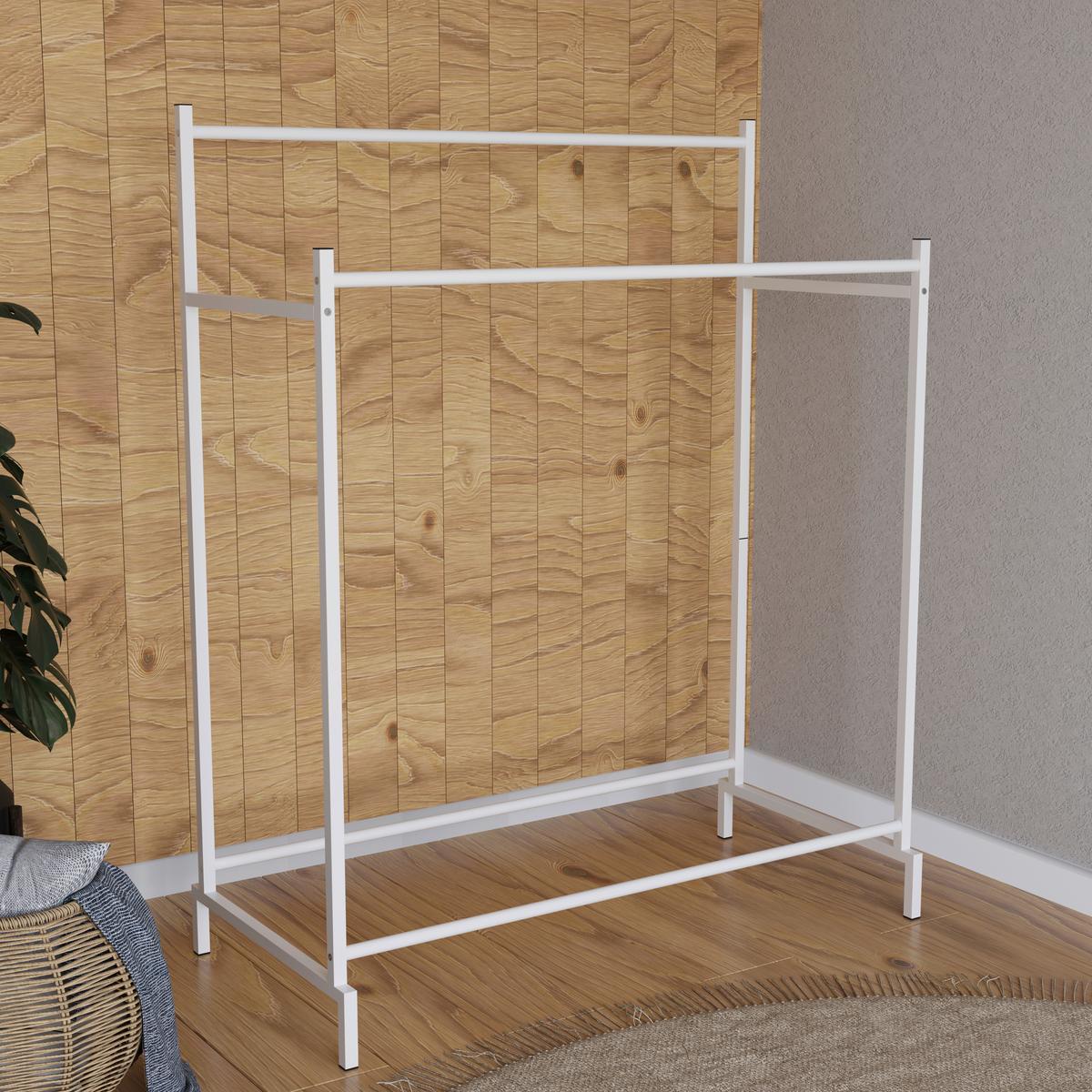Obešalnik Za Oblačila Labol L, Bela - bela, Design, kovina (103/136/52cm) - MID.YOU