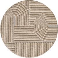 Hochflorteppich Boho Beige Ø ca. 80cm - Beige, Basics, Textil (80cm) - Novel