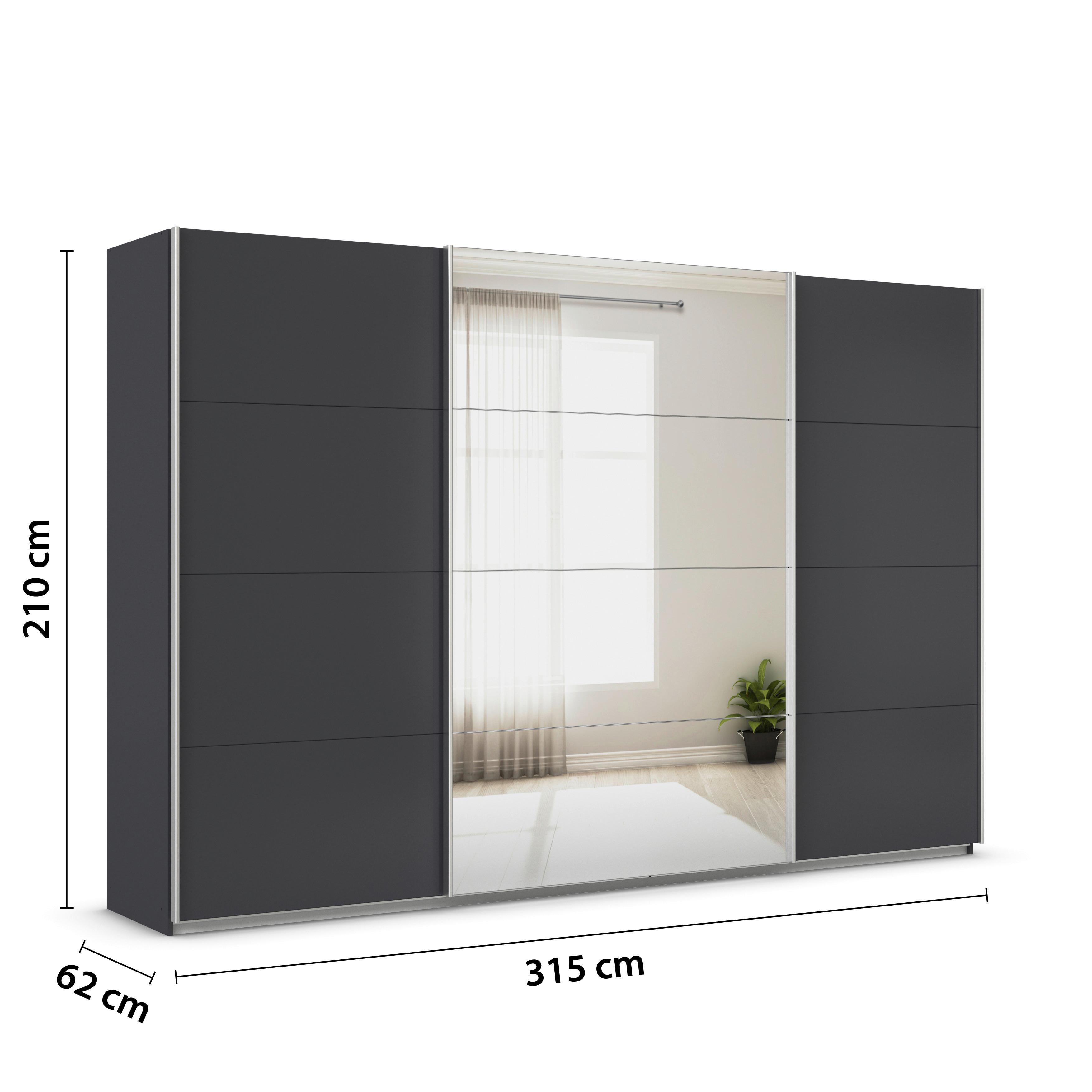 DULAP USI CULISANTE FELDKIRCH - argintiu/antracit, Modern, material pe bază de lemn (315/210/62cm)