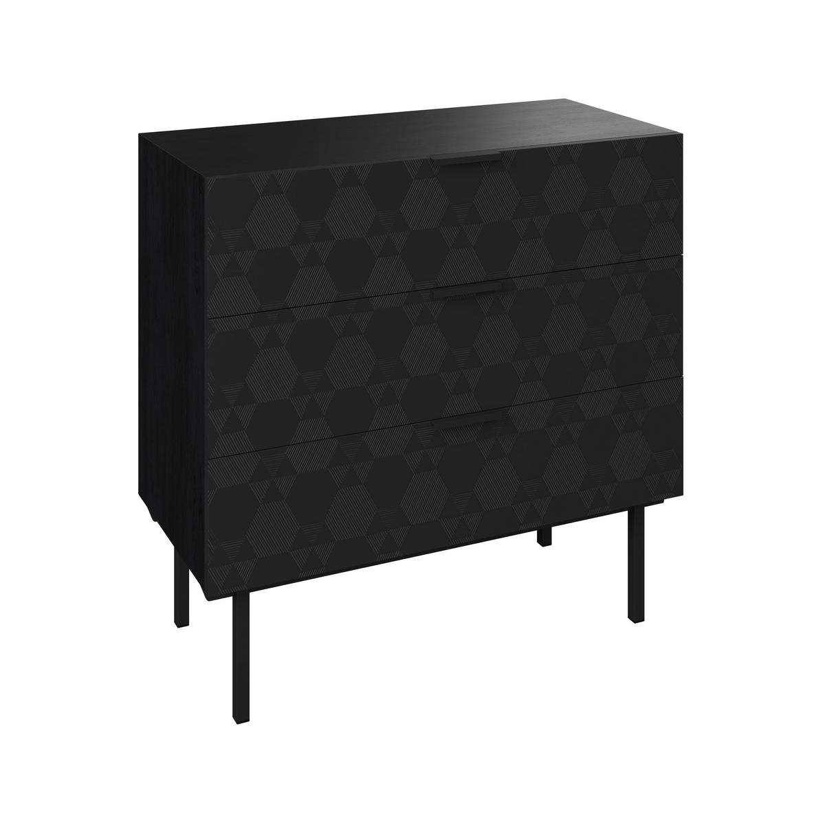Kommode Roma ca. 85x80 cm MDF Schwarz - Schwarz, MODERN, Holz/Metall (85/80/40cm) - Bessagi Home