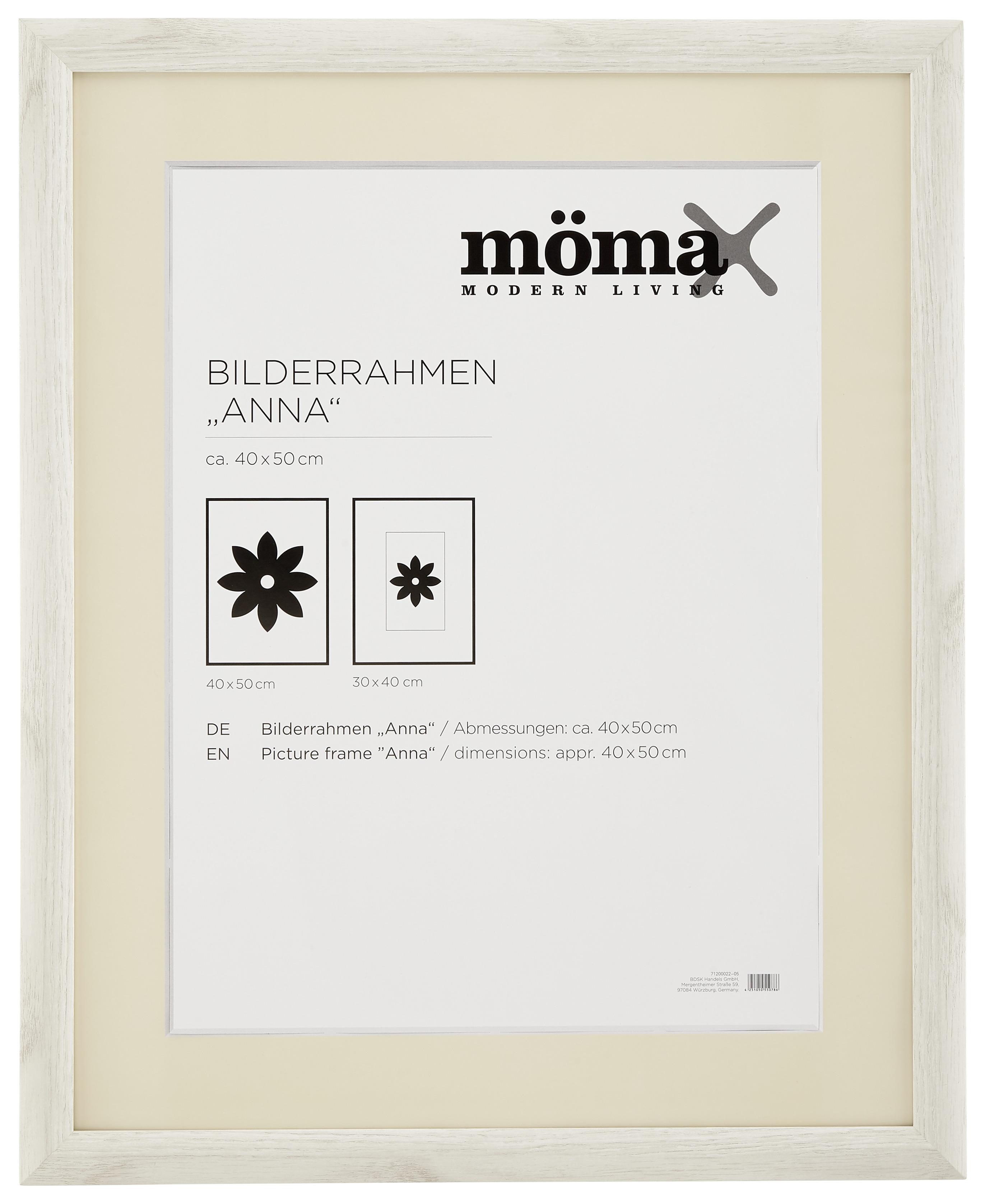 Bilderrahmen Anna in Weiss - Weiss, Holzwerkstoff (40/50cm) - Modern Living