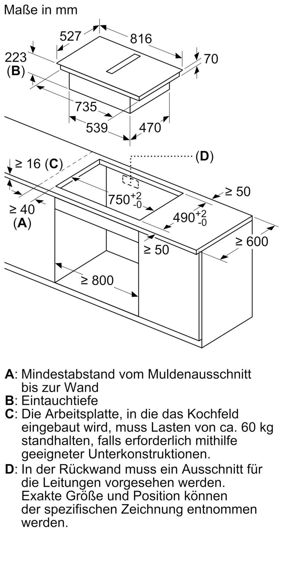 Kochfeld-Dunstabzug-Kombi PXX890D51E, schwarz - Schwarz, MODERN, Glas (81,6cm) - Bosch