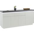 Sideboard Weiß/Betonoptik - Weiß/Grau, MODERN, Holzwerkstoff (175/81/40cm) - Premium Living