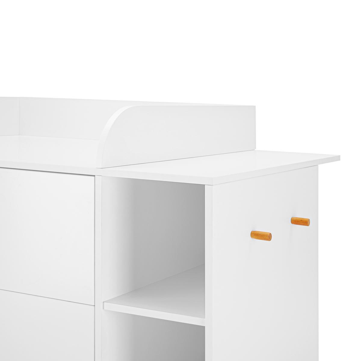 Wickelkommode Milan Weiß MDF - Weiß, MODERN, Holz (109,4/109,5/76cm) - Bessagi Kids