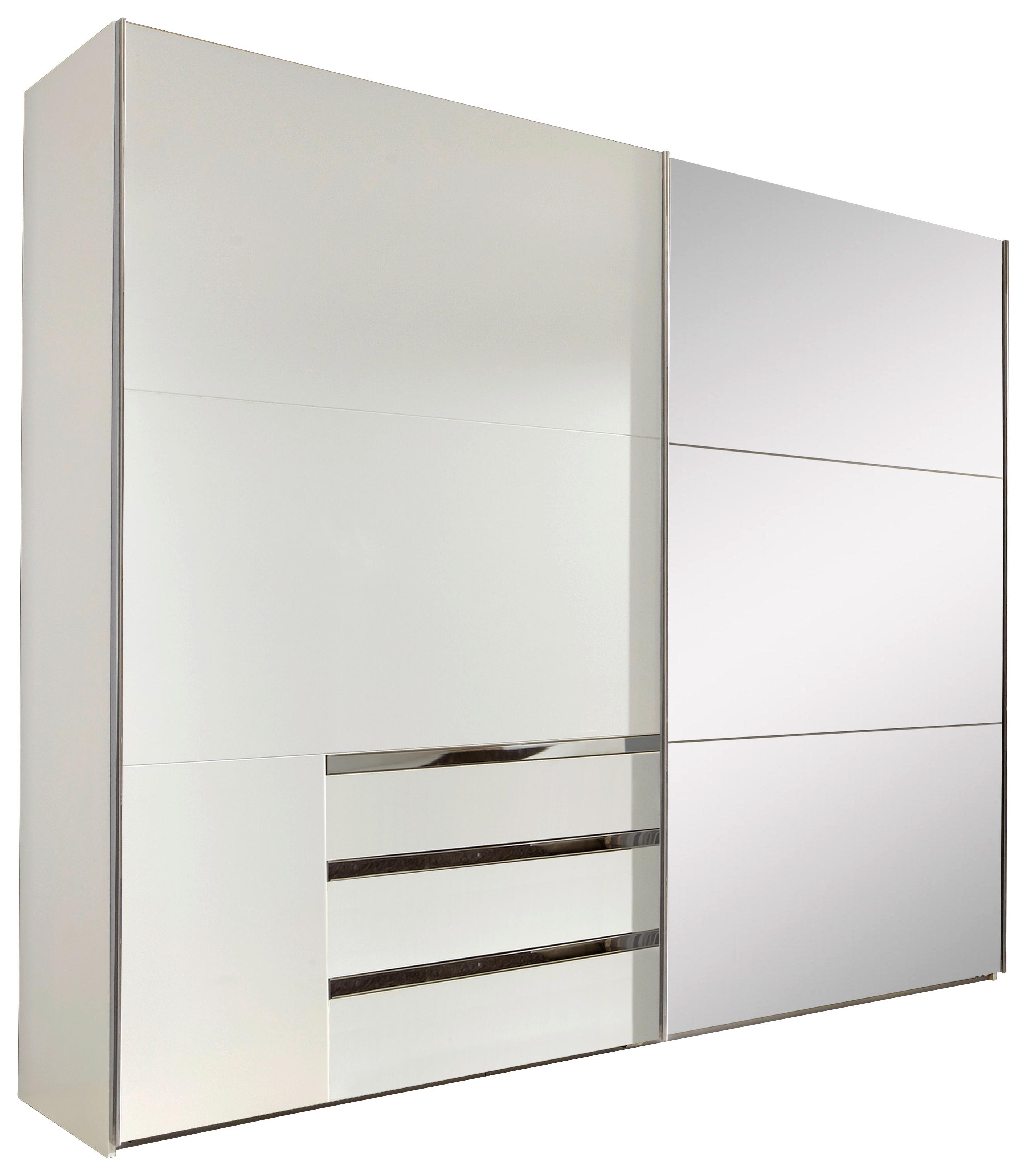 Ormar S Kliznim Vratima Level 36a - bijela/boje kroma, Moderno, staklo/drvni materijal (200/216/65cm) - Modern Living
