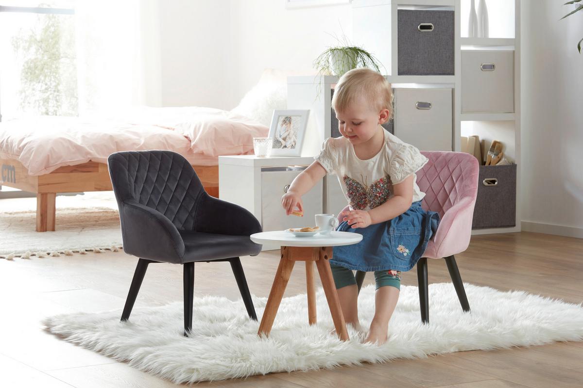 Kinderstuhl in Grau - Grau, KONVENTIONELL, Holz/Textil (32/55/33cm) - Mömax
