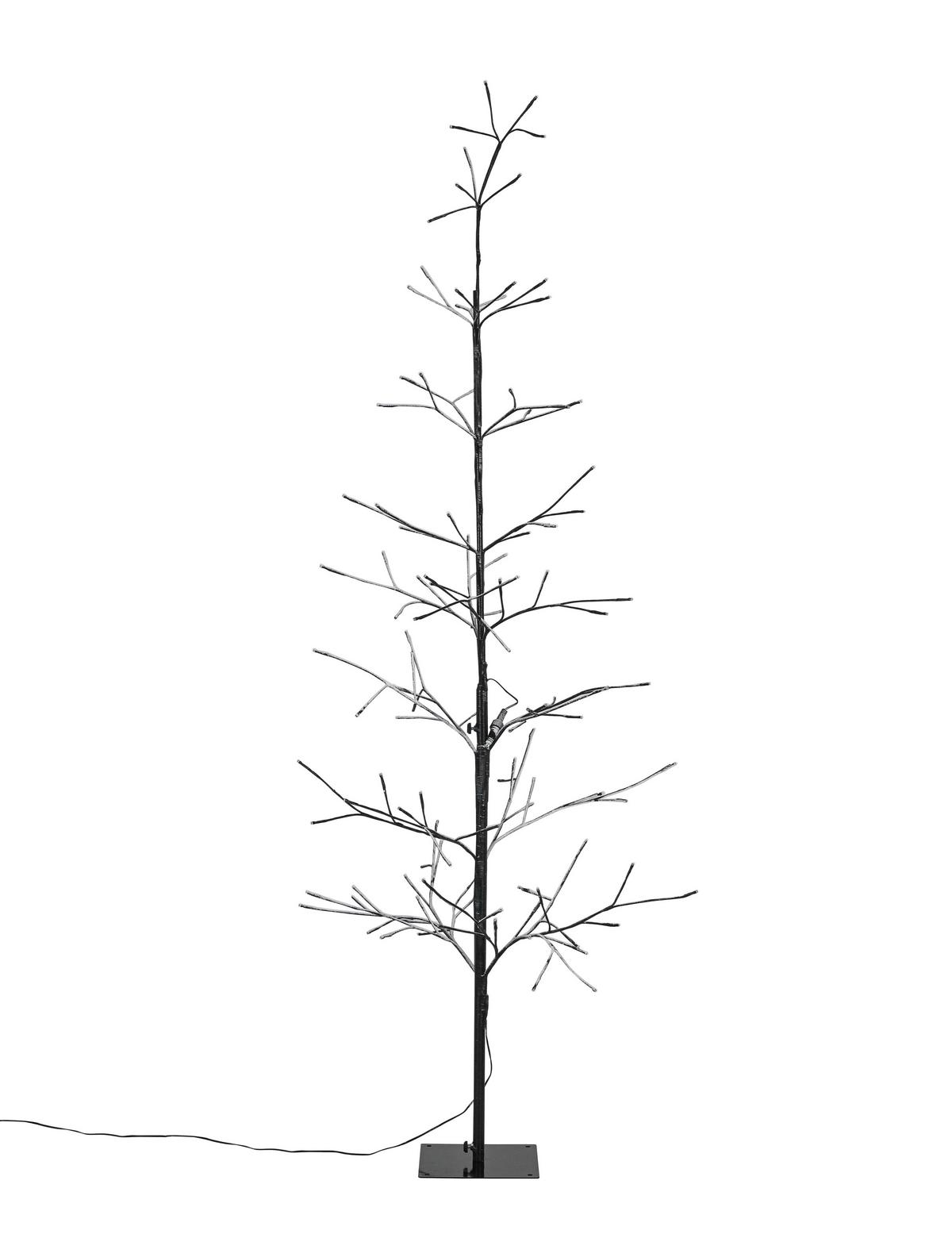 LED-Dekoleuchte Tree Schwarz max. 2,5 Watt - Schwarz/Weiß, MODERN, Kunststoff/Metall (175cm) - Mömax