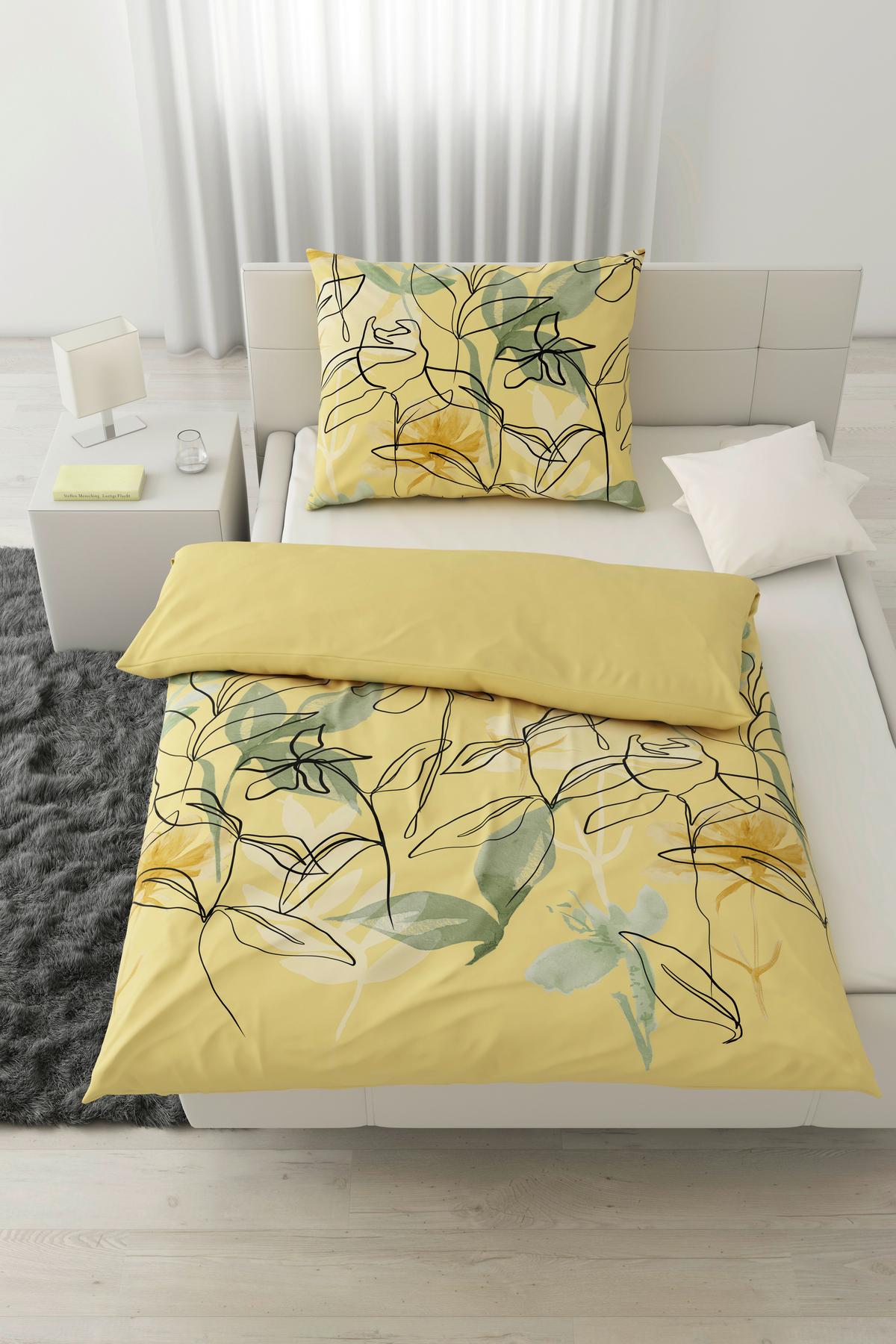 Bettwäscheset Florentina Gelb ca. 160x210cm - Gelb, Konventionell, Textil (160/210cm) - Modern Living