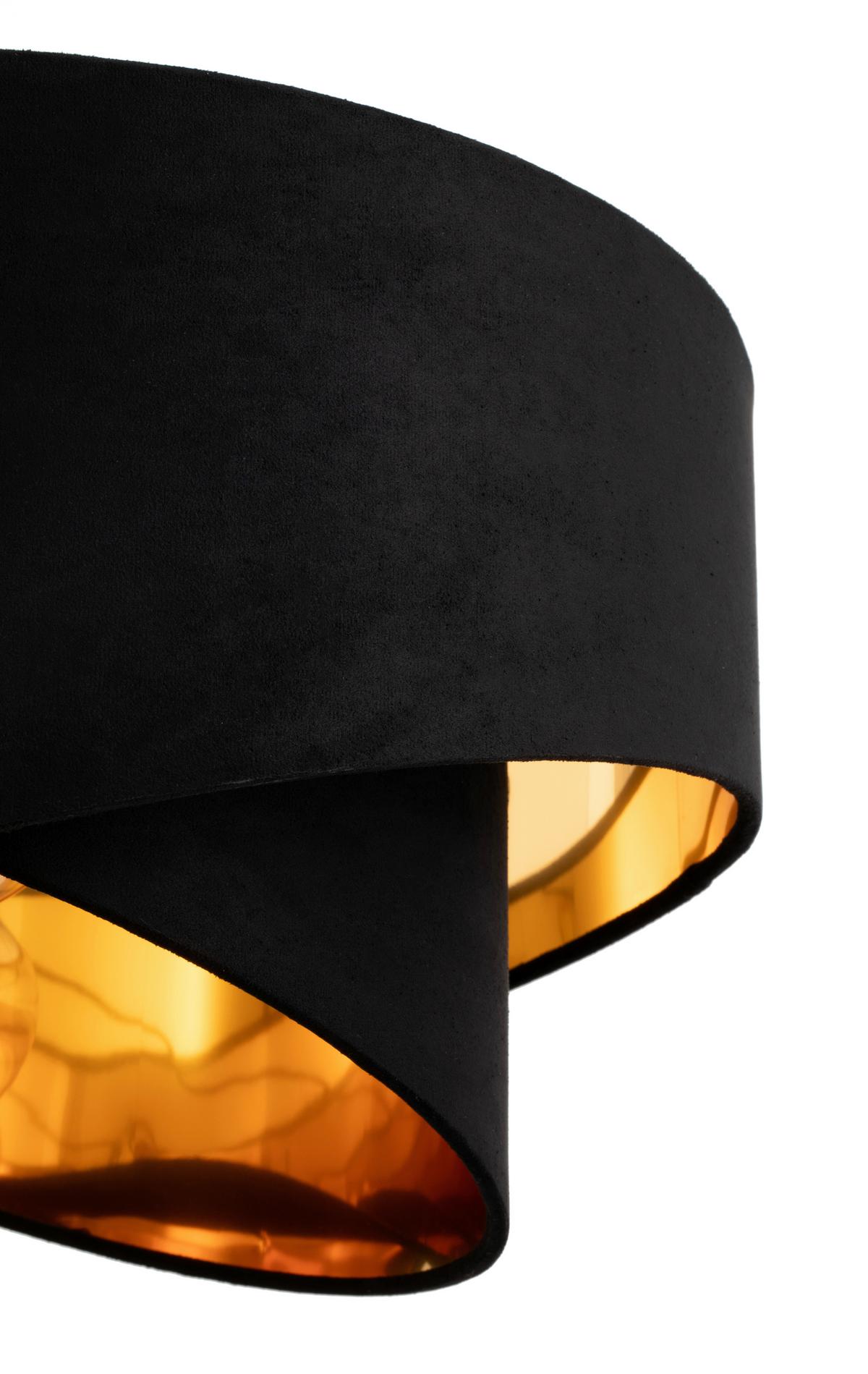 LAMPA WISZĄCA PAULA - czarny/kolor złoty, Trend, metal/tkanina (45/130cm) - Novel