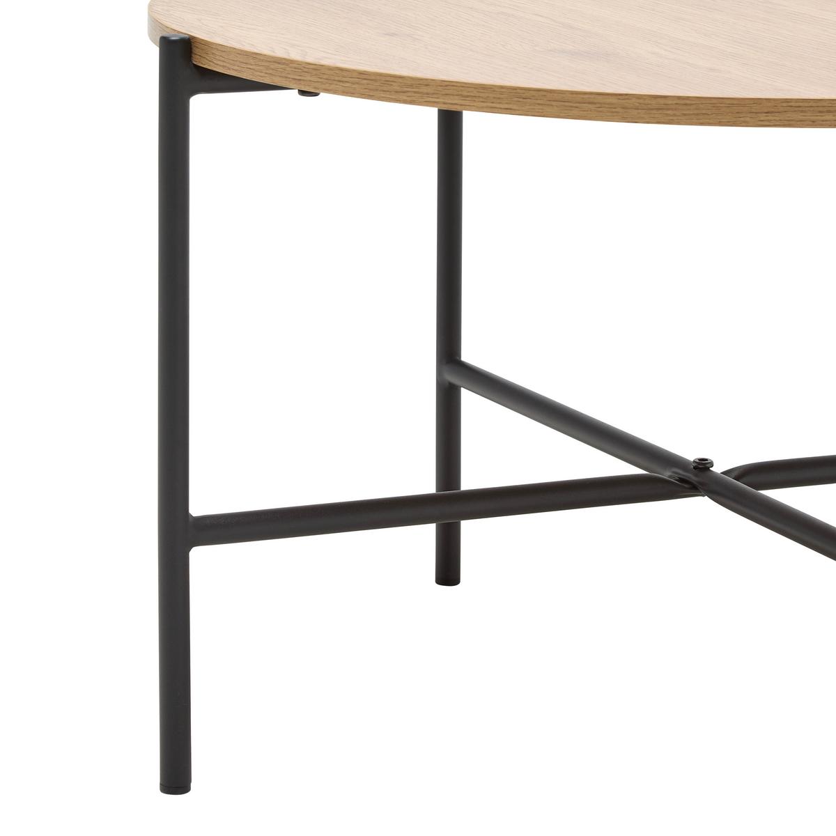 Couchtisch Oslo Eichefarben/Schwarz - Eichefarben/Schwarz, Konventionell, Holzwerkstoff/Metall (60/60/40cm) - Mömax