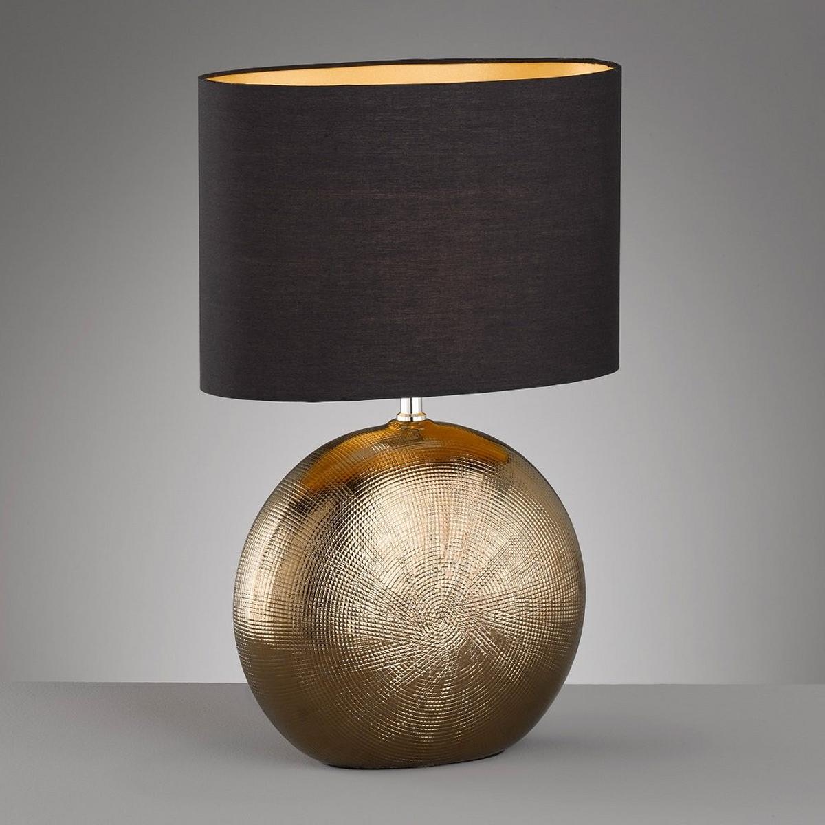 LAMPA STOŁOWA 50556 FORO - kolor brązu/czarny, Konventionell, tworzywo sztuczne/ceramika (34/17/53cm) - Fischer & Honsel