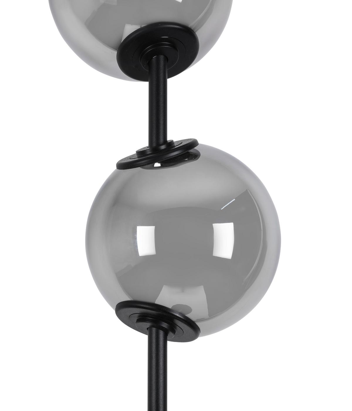 LAMPA STOJĄCA LED SECO *DK* - czarny/kolor chromowy, Design, tworzywo sztuczne/metal (34/168cm) - Dieter Knoll