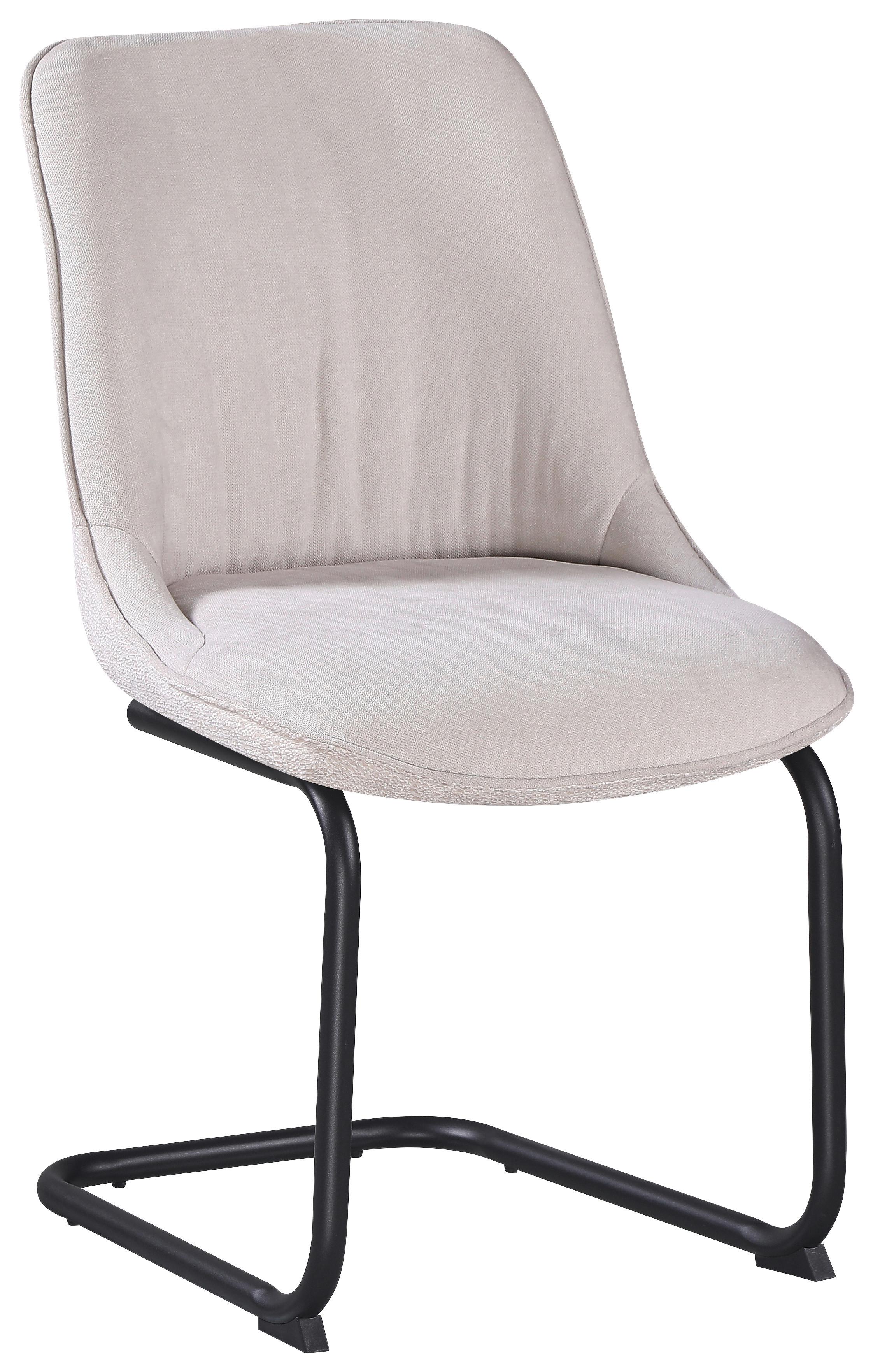 Stuhl Nova Beige - Beige/Schwarz, MODERN, Textil/Metall (51/86/59cm) - Premium Living