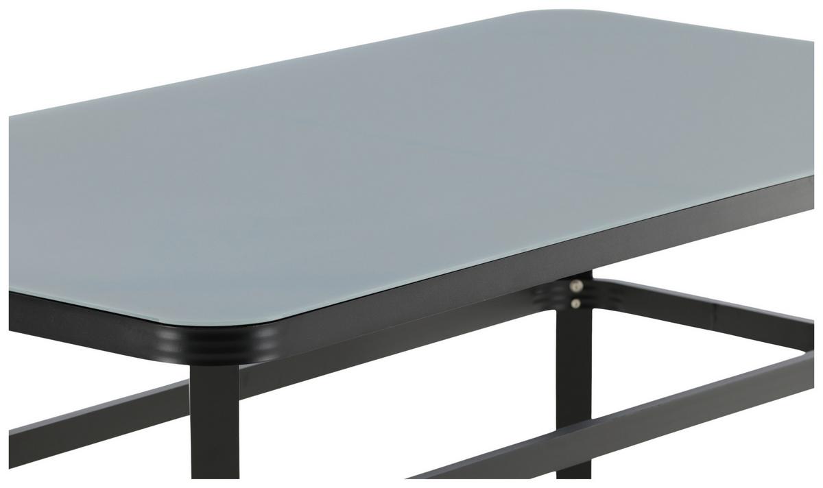GARTENTISCH VIRYA - Schwarz/Grau, KONVENTIONELL, Glas/Metall (160/90/74cm) - Gardenson