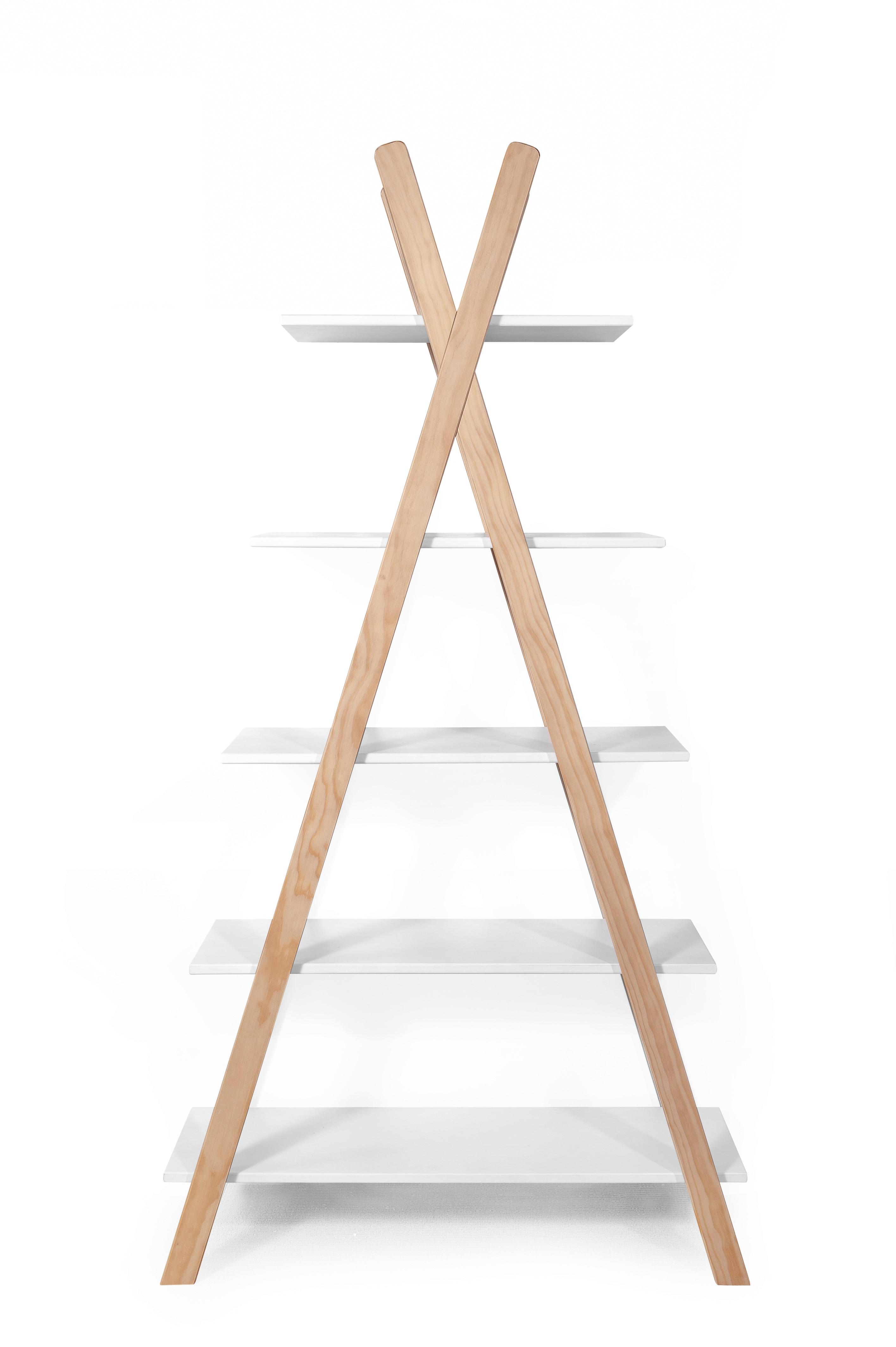 Regal Weiß/Naturfarben - Naturfarben/Weiß, Design, Holz/Holzwerkstoff (90/170/35cm) - Livetastic