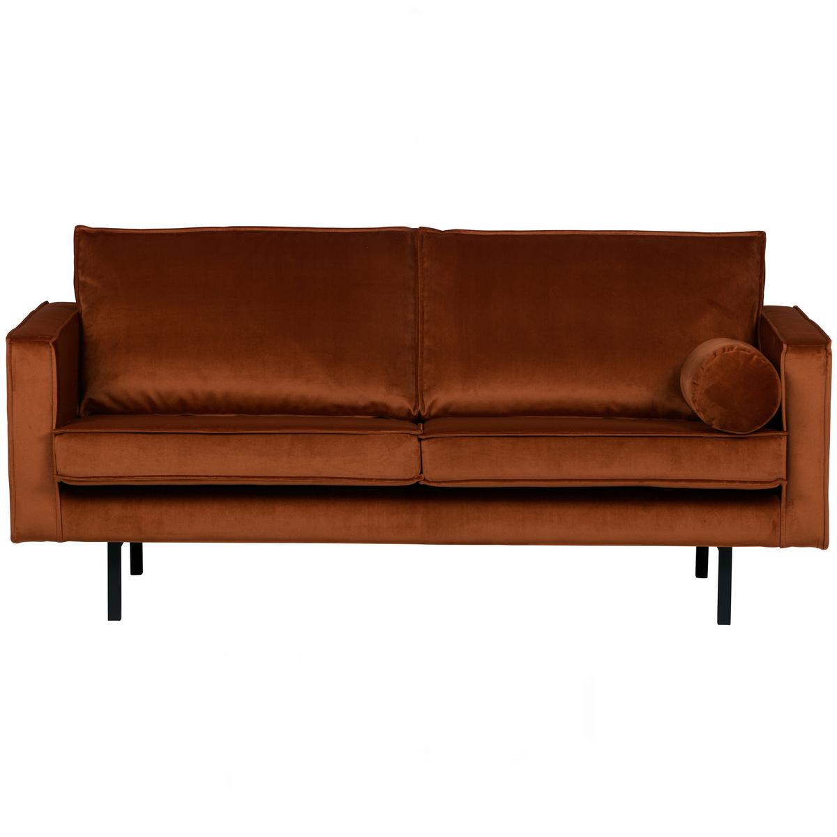 2,5-Sitzer Sofa Rodeo Rostfarben B: 190cm - Rostfarben/Schwarz, Design, Textil/Metall (190/85/86cm) - Livetastic