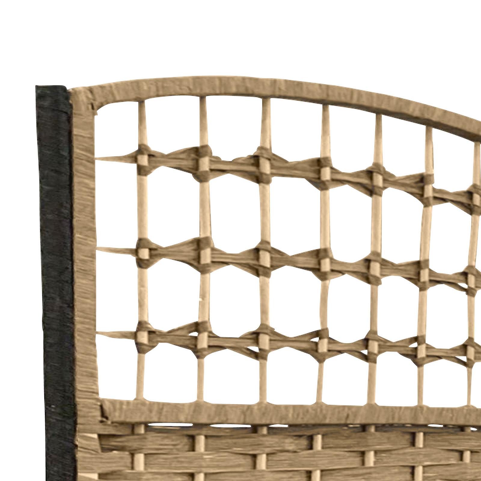 Paravan Bettina 3, 120x170cm - črna/naravne barve, Moderno, papir/kovina (126/170/2cm)