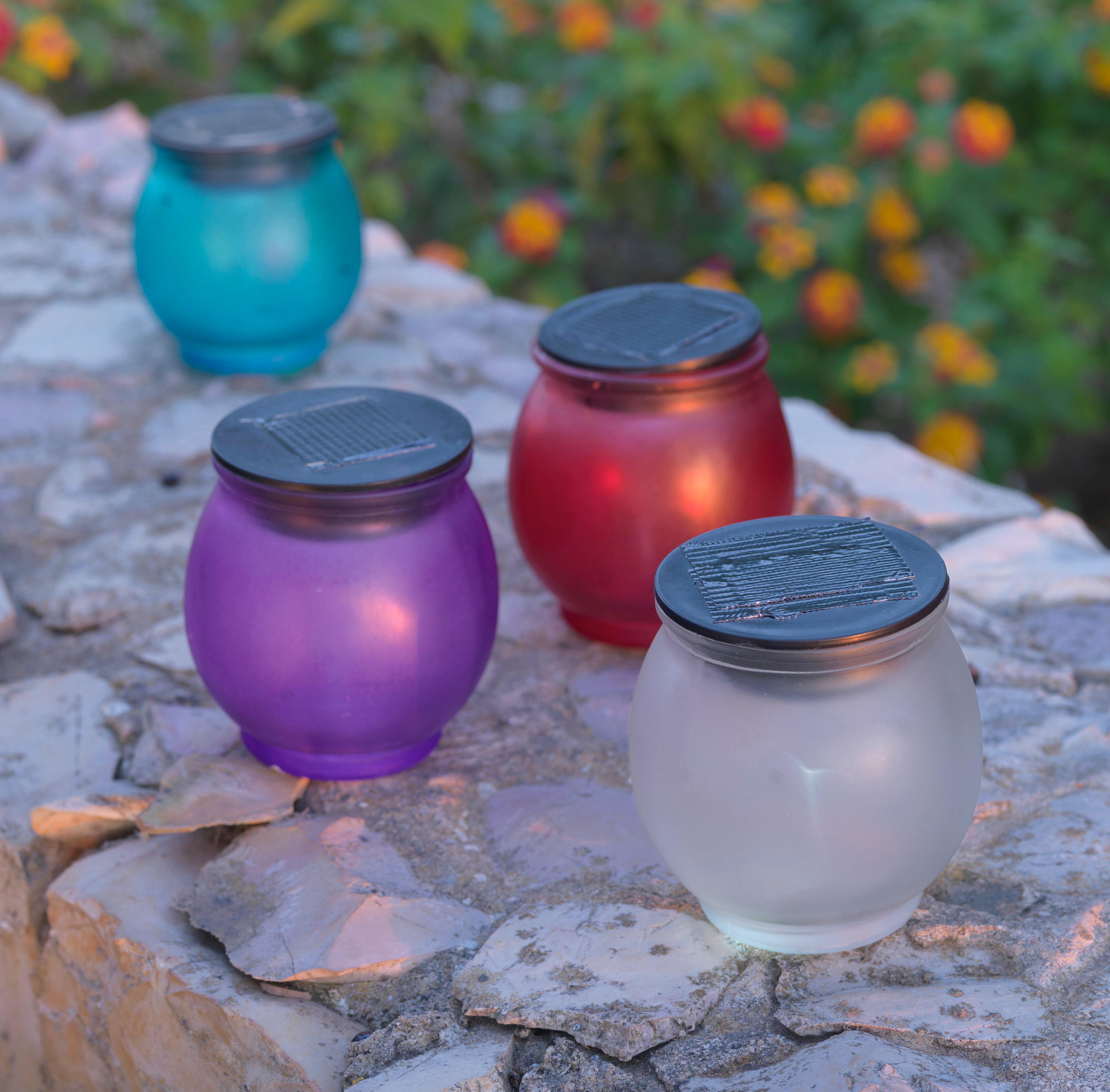 Solarleuchte Alli aus Glas - Blau/Lila, Glas/Kunststoff (8,5/9,5cm) - Mömax modern living