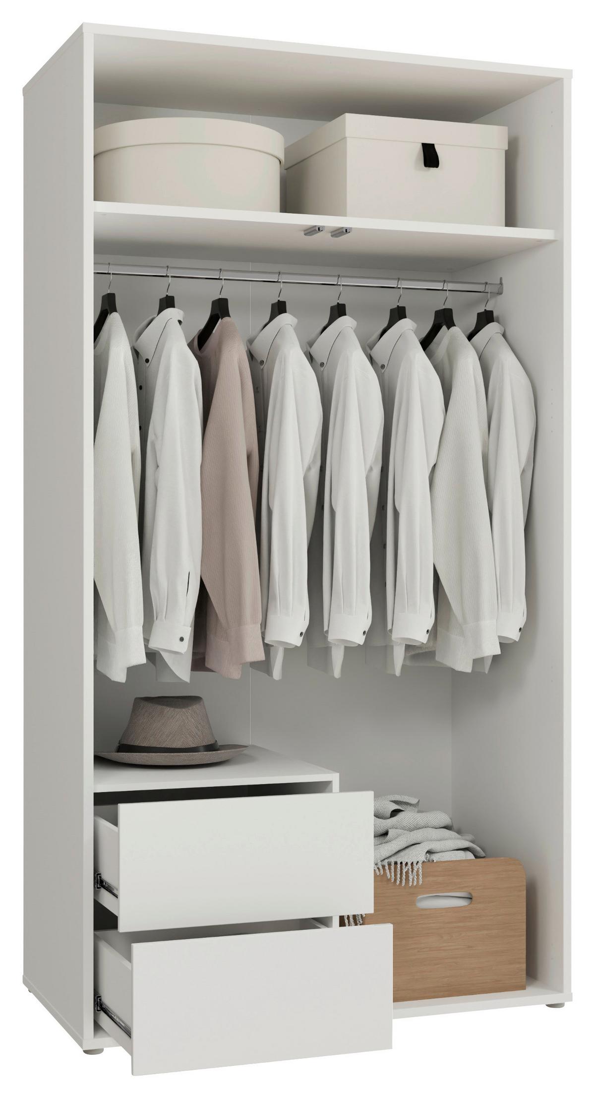 Omara S Klasičnimi Vrati Alice, Bela - bela/visoki sijaj, Trend, leseni material (115/214/60cm) - Carryhome