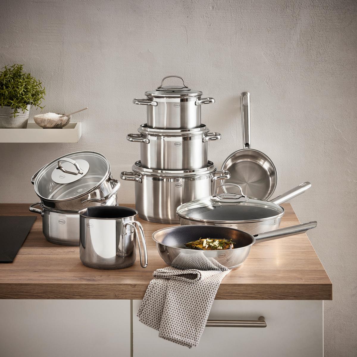 ZESTAW GARNKÓW 13120 RÖSLE - kolor stalowy, Design, metal/szkło - Rösle