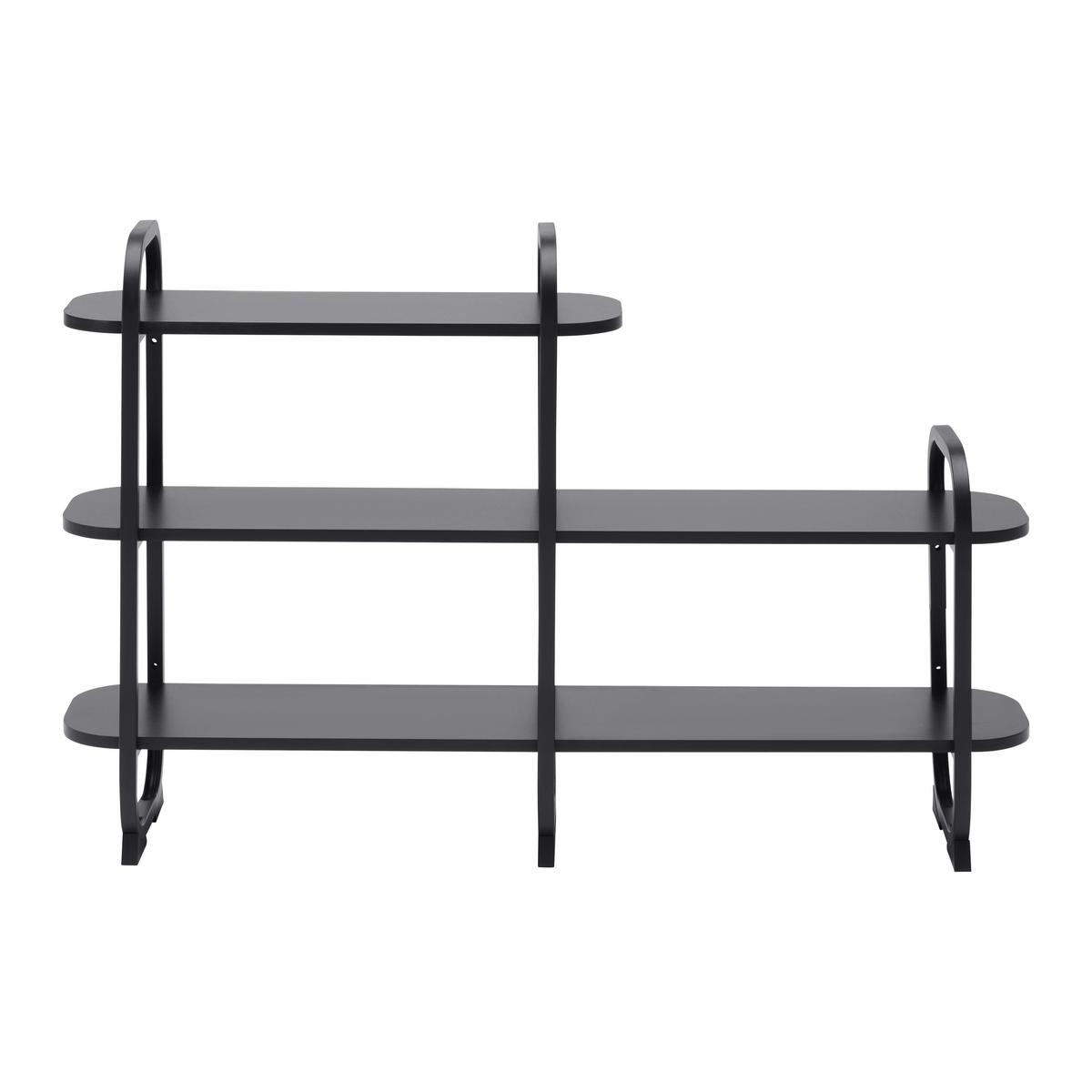 Polc Bend - fekete, Modern, faalapú anyag/fém (115/72/27cm) - Mömax