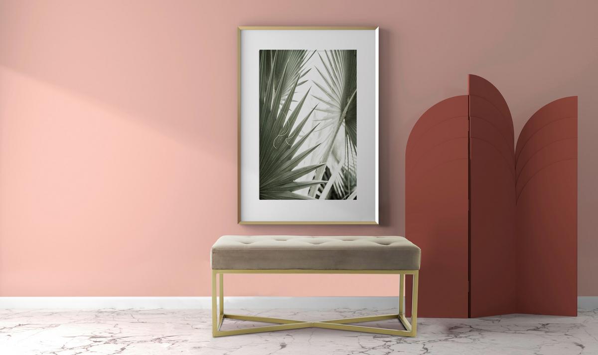 SITZBANK DIAZ 100 TAUPE / GOLD - Taupe/Goldfarben, Design, Holzwerkstoff/Textil (40/40/90cm) - Kayoom