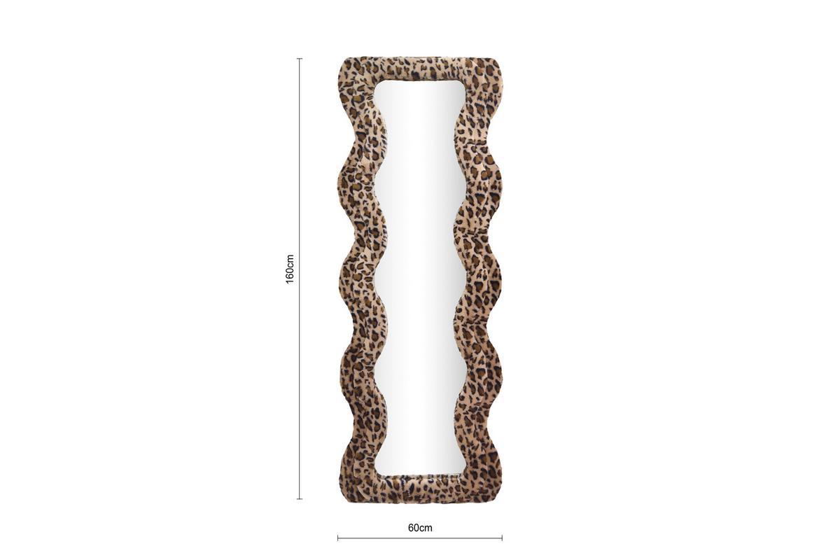 Oglindă de perete SUKI - maro, Romantik / Landhaus, sticlă/textil (60/160/4cm) - Premium Living