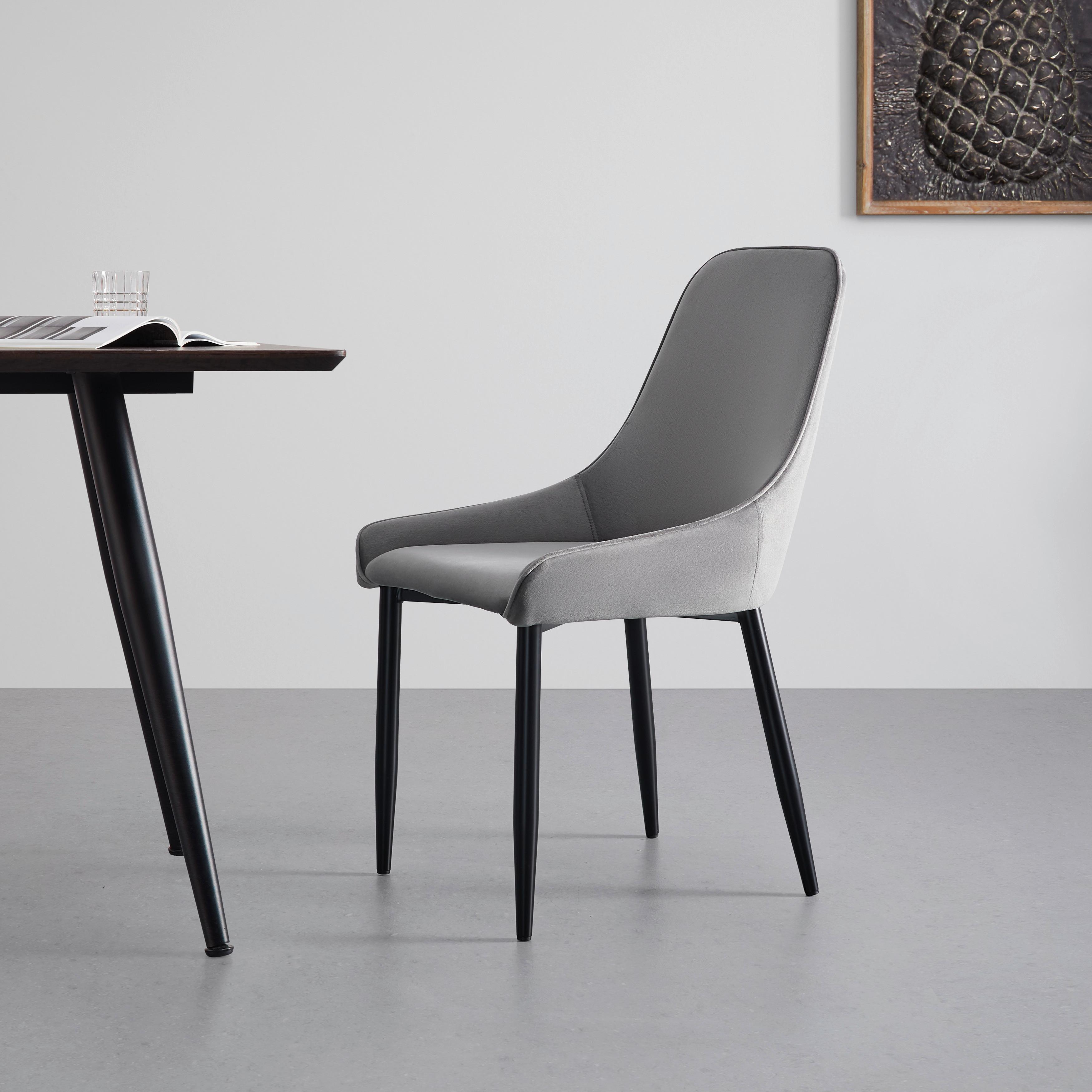 KRZESŁO ENNA - czarny/szary, Modern, metal/drewno (48/85/58cm) - Bessagi Home
