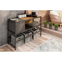 Outdoorküche Levi 2 Anthrazit/Naturfarben - Anthrazit/Naturfarben, MODERN, Kunststoff/Metall (144cm)