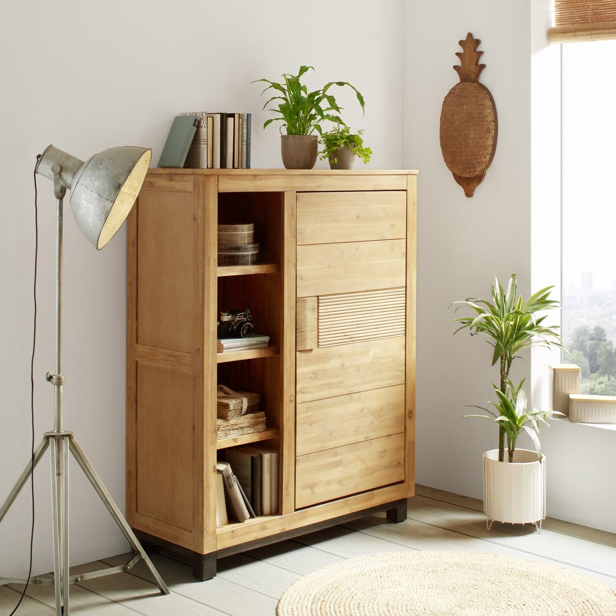 Vitrina Aruba - srebrne barve/siva, Konvencionalno, kovina/les (110/190/45cm) - Zandiara