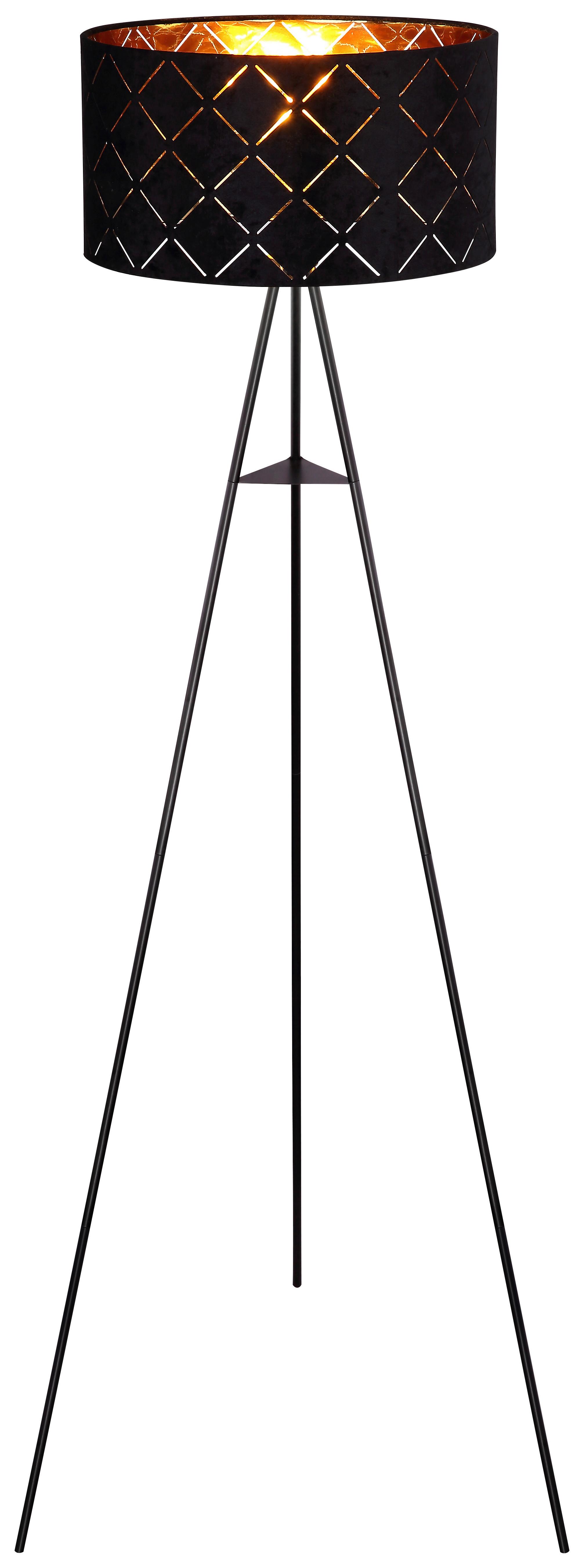 STEHLEUCHTE 15334S - Schwarz, Design, Textil/Metall (69/149cm) - Globo
