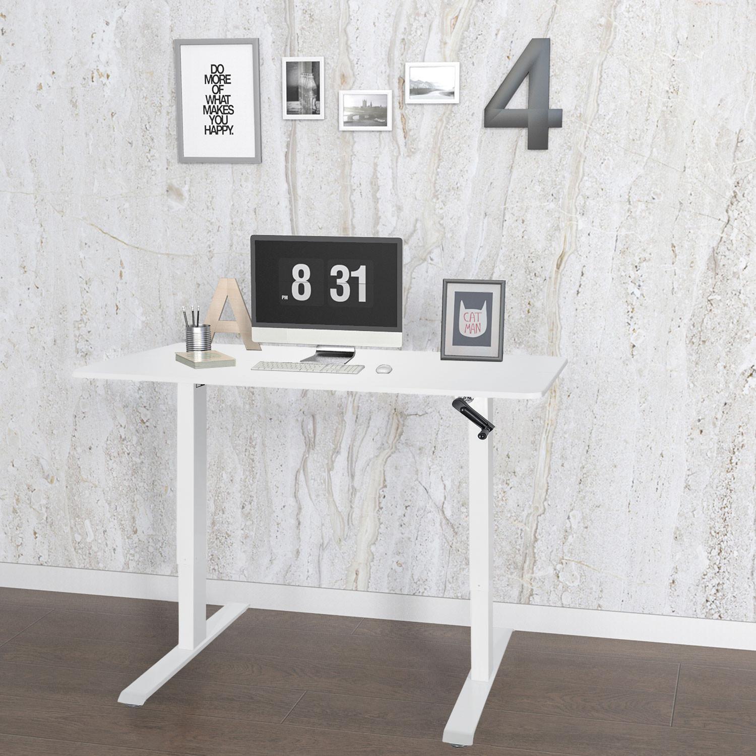 Dvižna Miza Stand Cr, Bela - bela, Moderno, kovina/leseni material (120/74/60cm) - MID.YOU