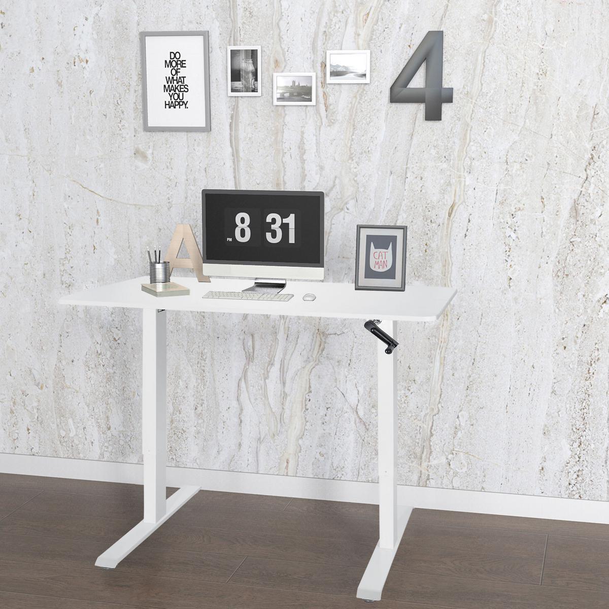 Dvižna Miza Stand Cr, Bela - bela, Moderno, kovina/leseni material (120/74/60cm) - MID.YOU