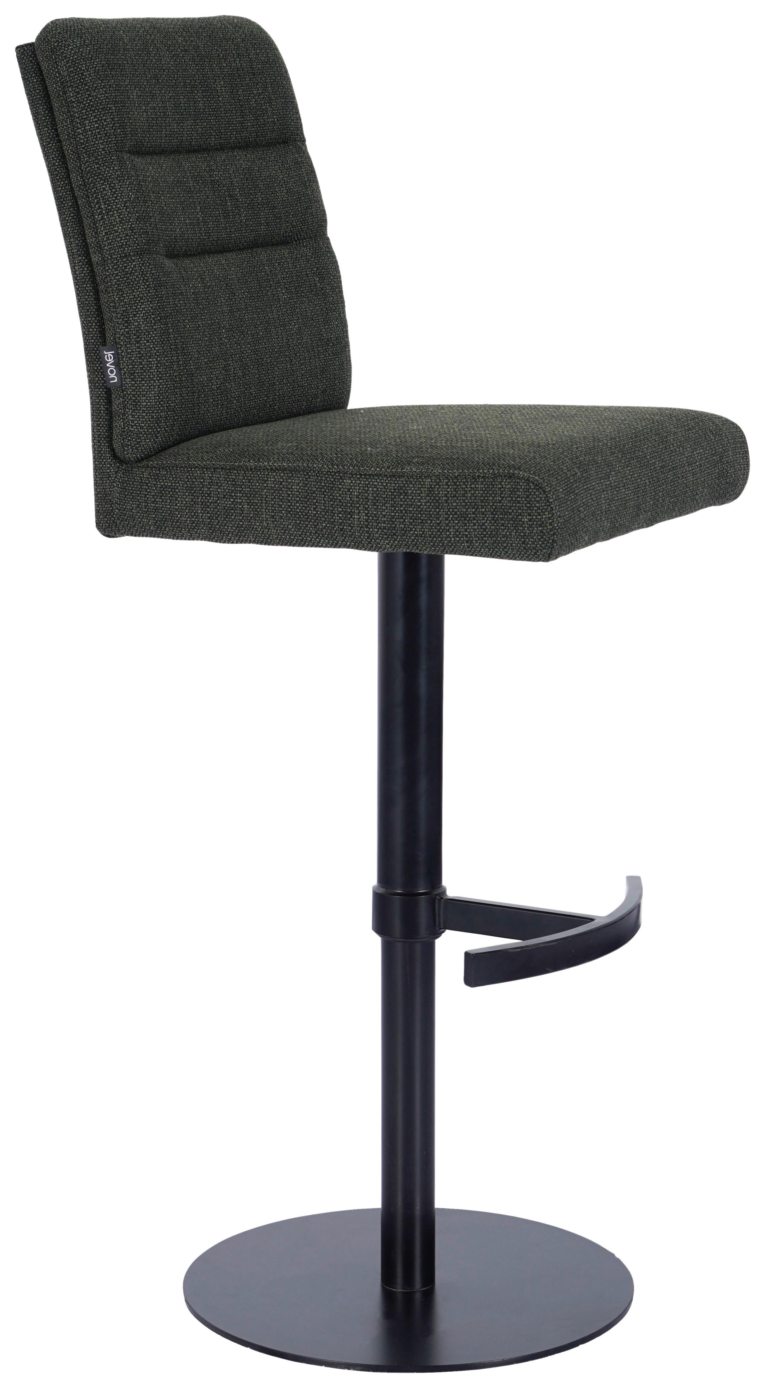 STOŁEK BAROWY ROSY - czarny/ciemnoszary, Design, metal/tkanina (42/90-115/57cm) - Novel