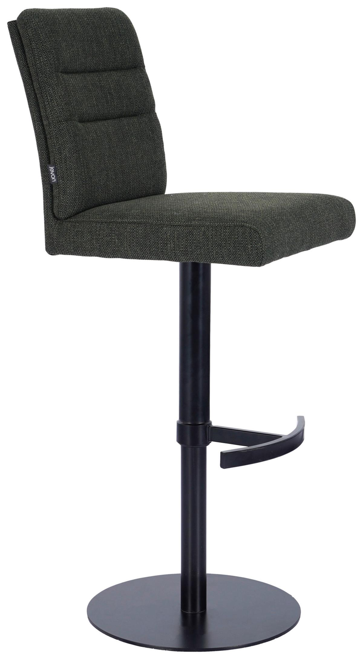 STOŁEK BAROWY ROSY - czarny/ciemnoszary, Design, metal/tkanina (42/90-115/57cm) - Novel