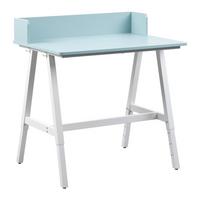 Schreibtisch Emmelie Weiss/Hellblau - Weiss/Hellblau, Modern, Holzwerkstoff/Metall (80/54-85/60cm) - Mömax