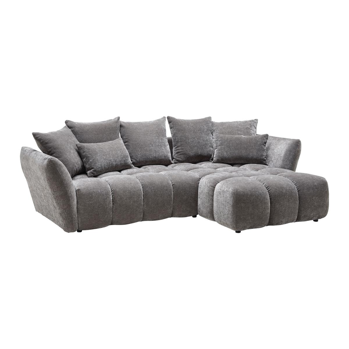 Ecksofa Cammellio Grau - Schwarz/Grau, MODERN, Textil (296/189cm) - Mömax