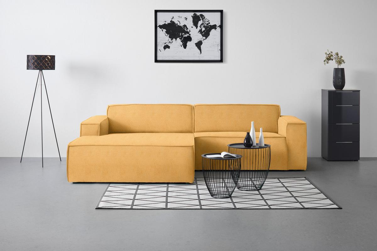 Wohnlandschaft Loft Currygelb - Currygelb/Schwarz, MODERN, Kunststoff/Textil (172/75/265cm) - Mömax