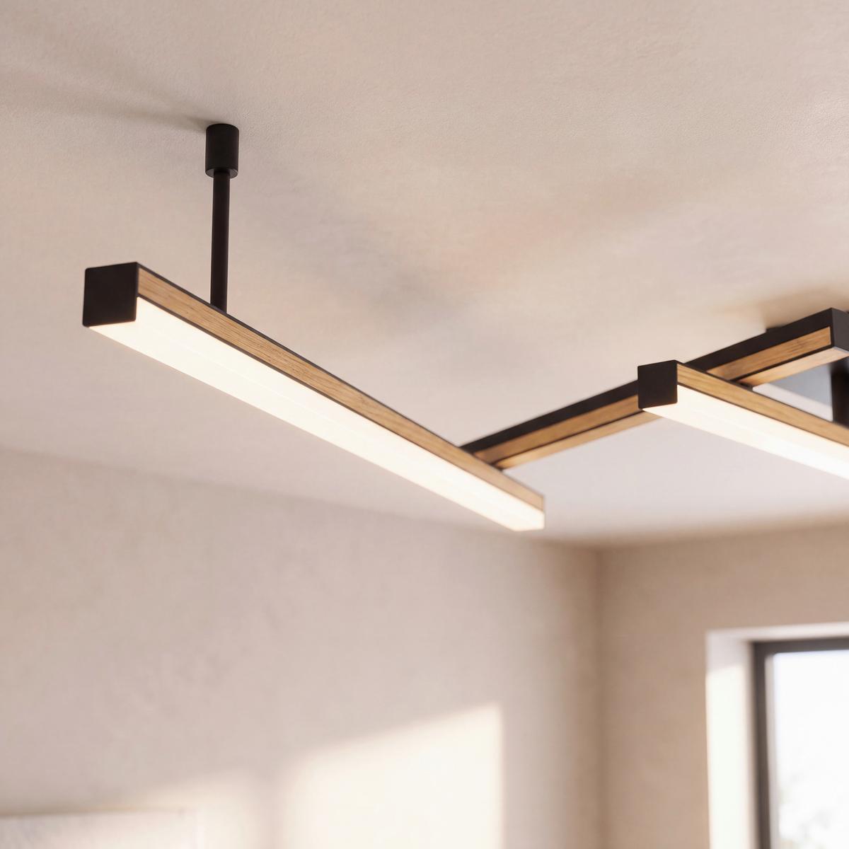 LAMPA SUFITOWA LED 300291_RIMINI - czarny/kolor klonowy, Design, tworzywo sztuczne/metal (220/12/11cm) - Eglo