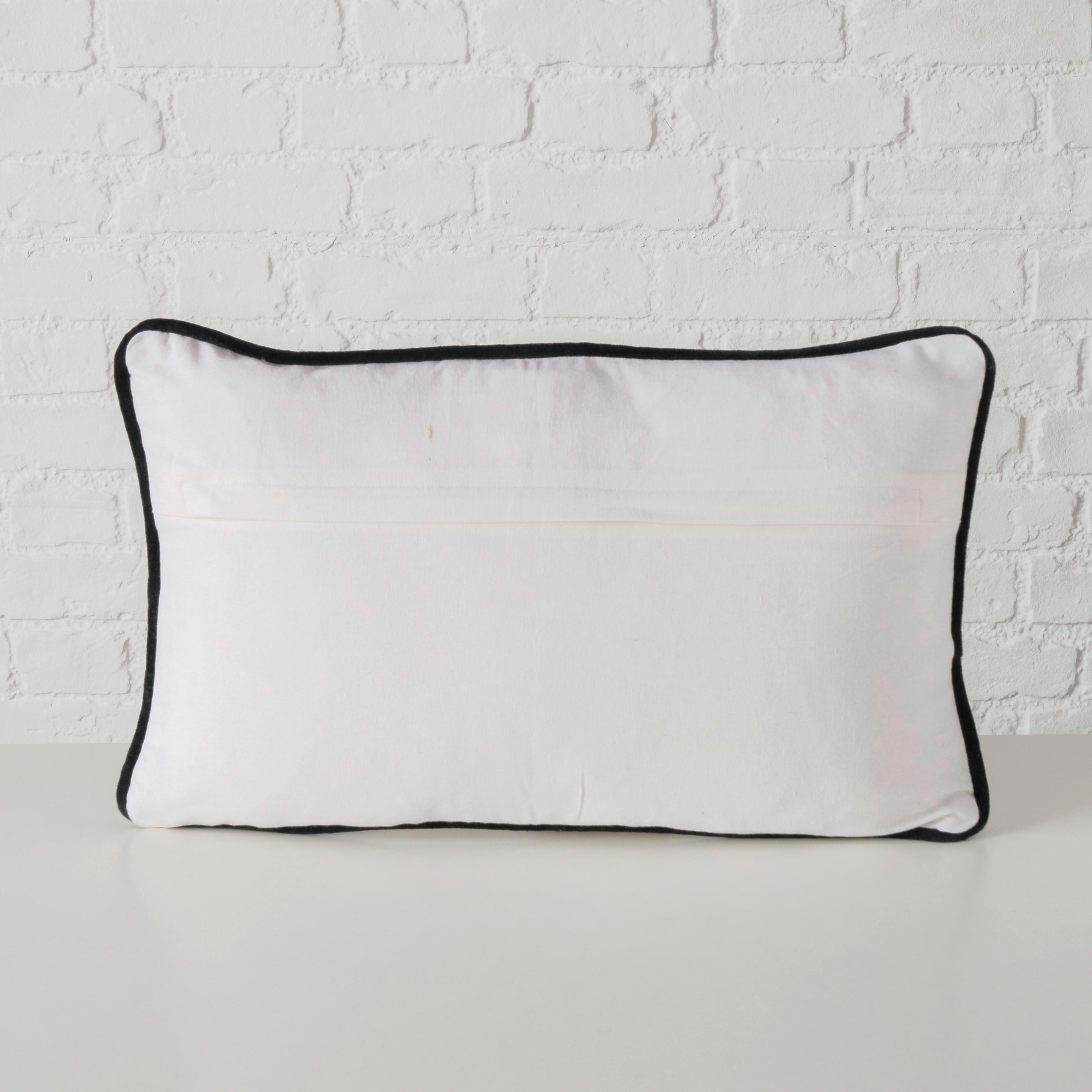 Zierkissen Home Sweet Home Schwarz/Weiß ca. 50x30cm - Schwarz/Weiß, Textil (50/30/13cm)