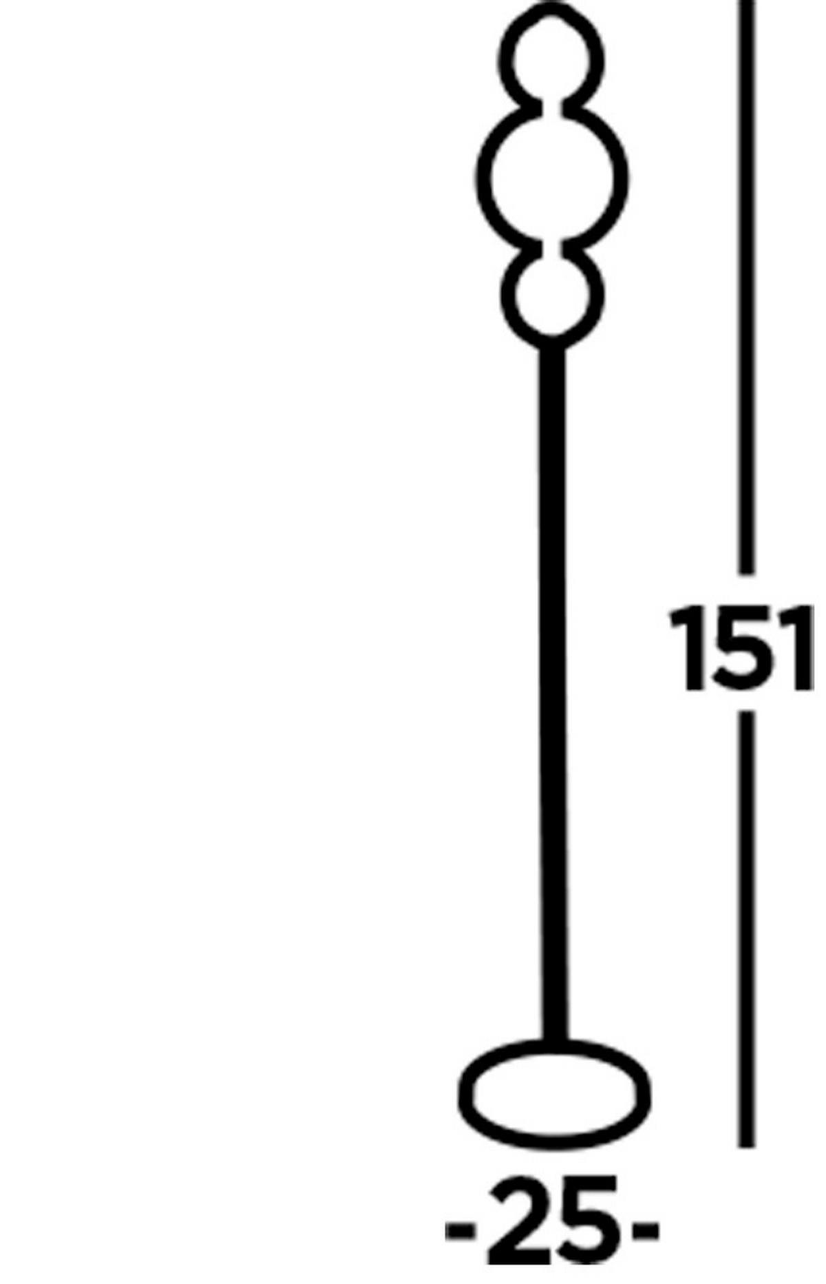 LED Állólámpa Eu51021-3cc - krómszínű/fehér, Basics, üveg/fém (25/151cm)
